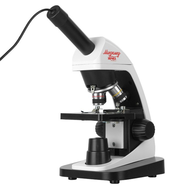 Микроскоп школьный Микромед Эврика 40x-1600x (вар. 3) с видеоокуляром Микроскоп школьный Микромед Эврика 40x-1600x (вар. 3) с видеоокуляром