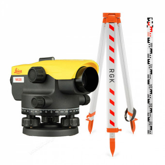 Комплект оптический нивелир Leica NA 320 с поверкой штатив рейка - 3 в 1