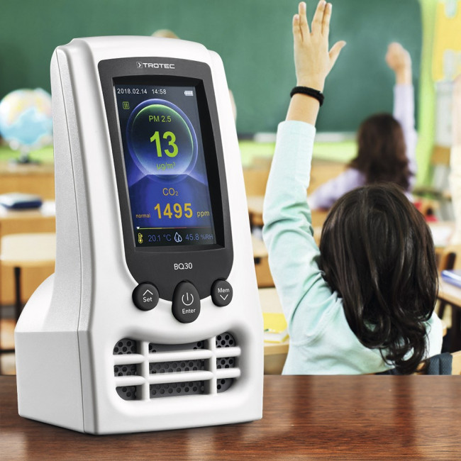 Стационарный счётчик пылевых частиц Trotec BQ30 с измерением углекислого газа (CO₂)