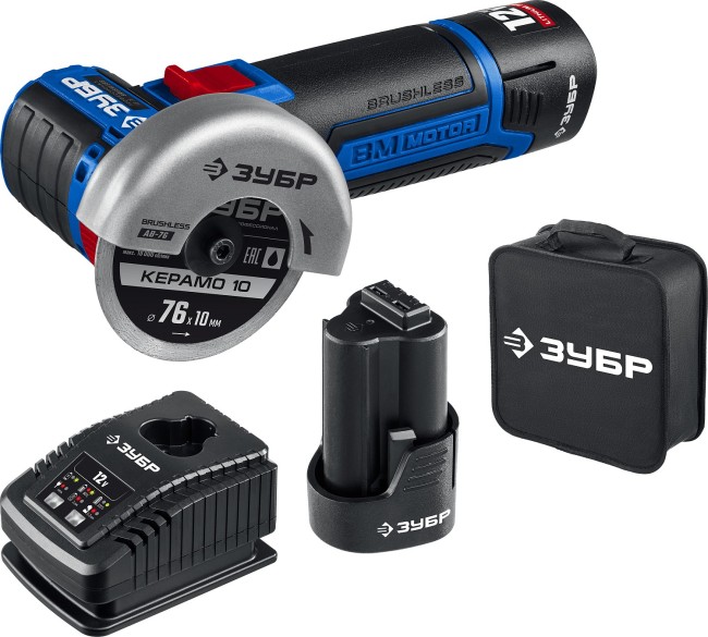 Угловая шлифовальная машина AB-76-22 ЗУБР 2 АКБ