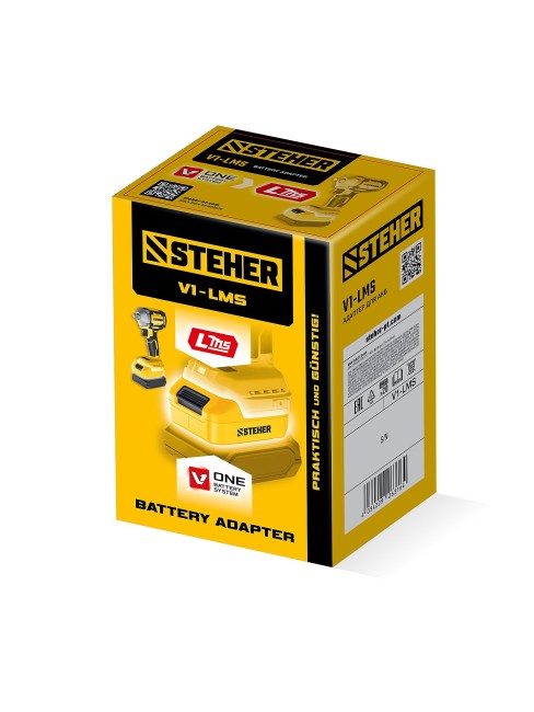 Адаптер для АКБ V1 под инструмент LMS, V1-LMS STEHER 20 В Адаптер для АКБ V1 под инструмент LMS, V1-LMS STEHER 20 В