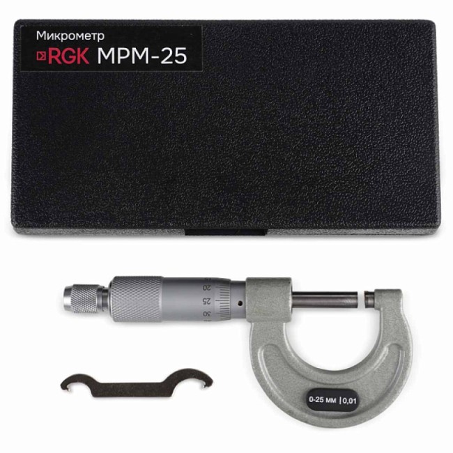 Микрометр RGK MPM-25 с калибровкой Микрометр RGK MPM-25 с калибровкой