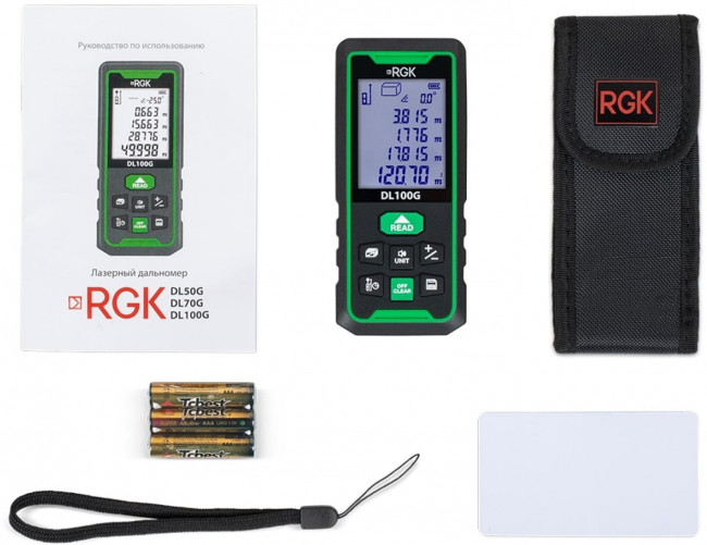 Лазерный дальномер RGK DL100G - зеленый луч