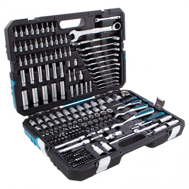 Набор инструментов 1/2", 3/8", 1/4" CrV 216 предметов Gross