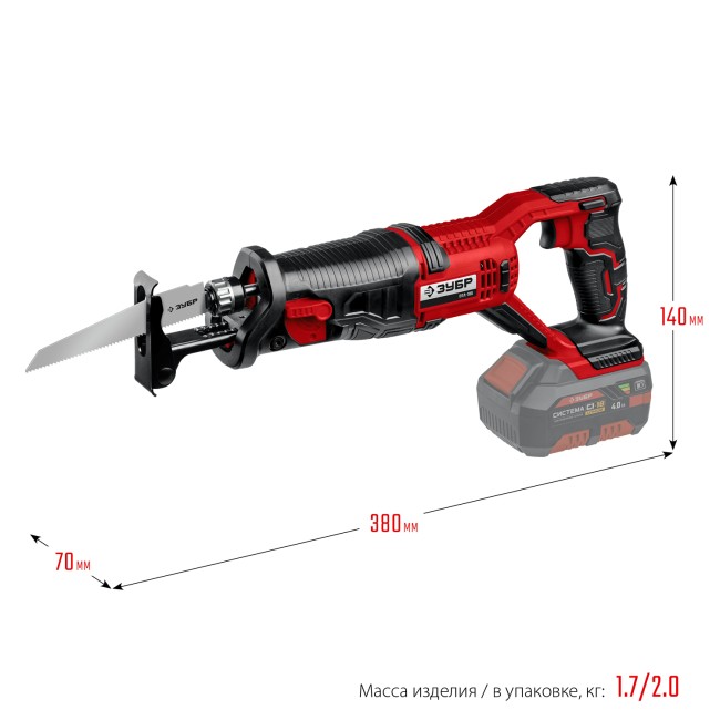 Сабельная пила СПЛ-185 ЗУБР без АКБ Сабельная пила СПЛ-185 ЗУБР без АКБ