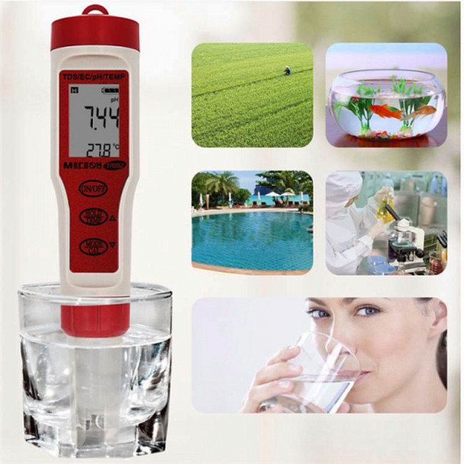 Тестер воды 4 в 1 (солемер/кондуктометр/pH- метр/термометр) МЕГЕОН 17002 Тестер воды 4 в 1 (солемер/кондуктометр/pH- метр/термометр) МЕГЕОН 17002