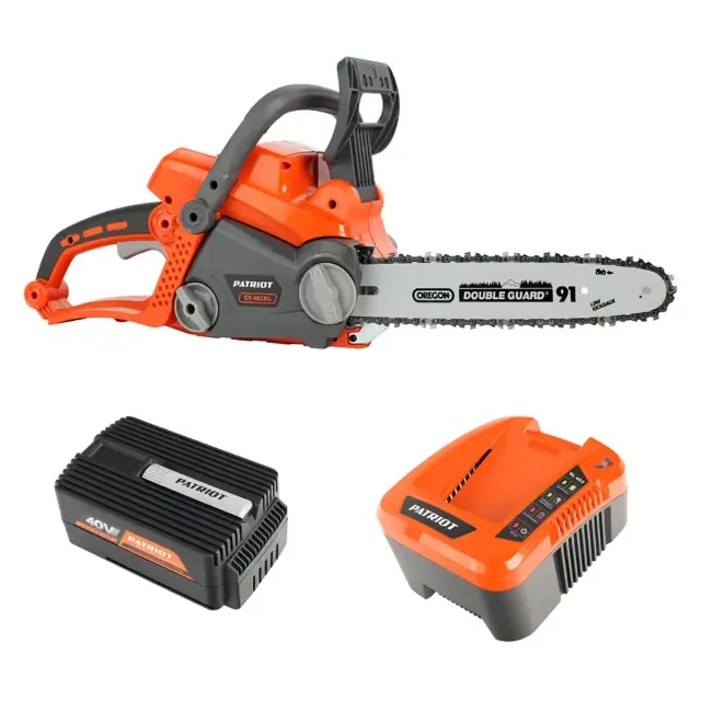 Аккумуляторная цепная пила Patriot CS 402 XL 40В, с АКБ 2.5 Ач + ЗУ