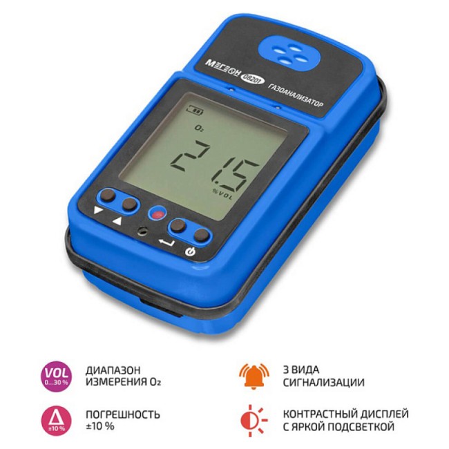 Газоанализатор (измеритель концентрации кислорода) МЕГЕОН 08201