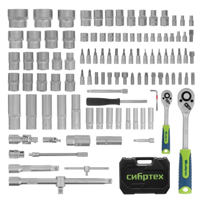 Набор инструментов 1/2", 1/4" 108 предметов Сибртех