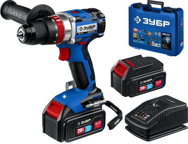 Ударная дрель-шуруповерт DBS-201-42 ЗУБР 2 АКБ