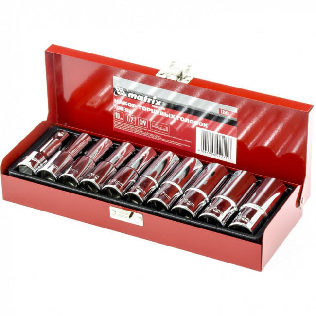 Набор торцевых головок 1/2" 10 предметов Matrix