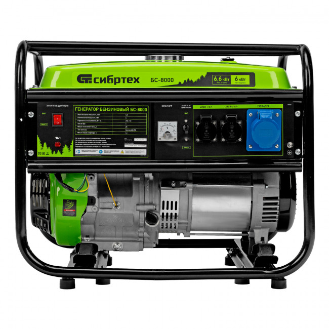 Генератор бензиновый БС-8000, 6,6 кВт Сибртех Генератор бензиновый БС-8000, 6,6 кВт Сибртех