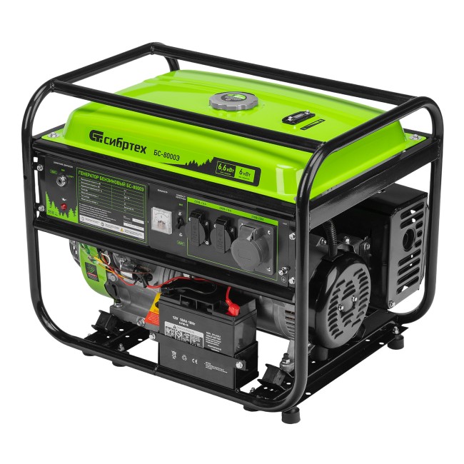 Генератор бензиновый БС-8000Э, 6,6 кВт Сибртех Генератор бензиновый БС-8000Э, 6,6 кВт Сибртех