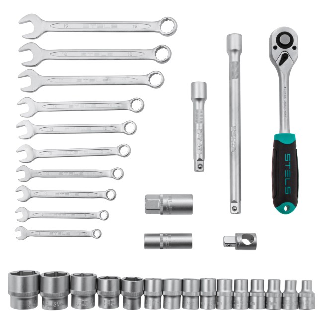 Набор инструментов, 1/2", CrV 31 предмет Stels