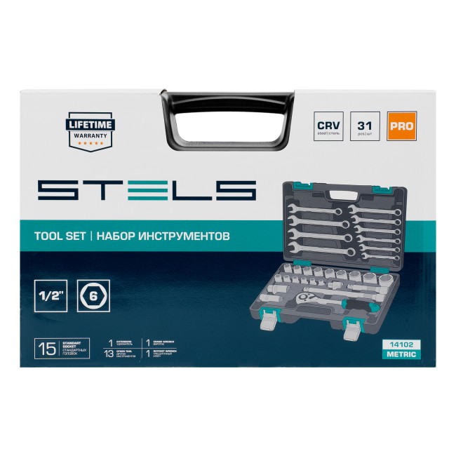 Набор инструментов, 1/2", CrV 31 предмет Stels