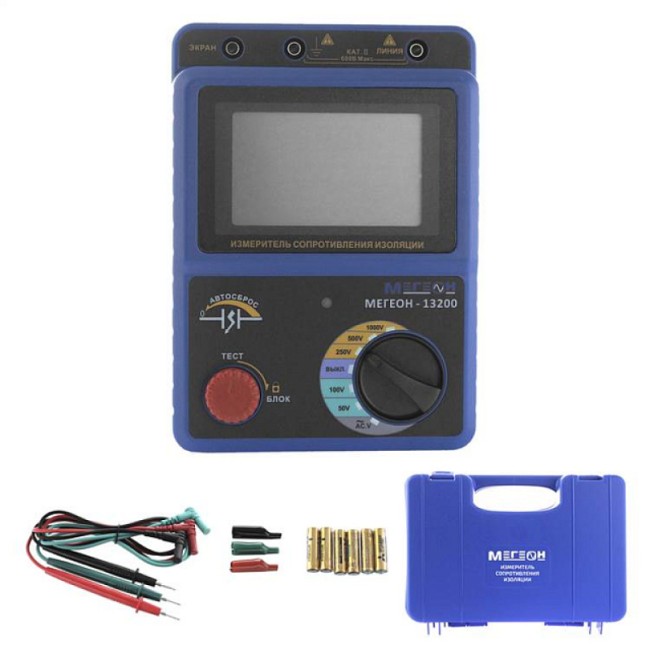 Измеритель сопротивления изоляции (Мегаомметр) МЕГЕОН 13200 с поверкой Измеритель сопротивления изоляции (Мегаомметр) МЕГЕОН 13200 с поверкой