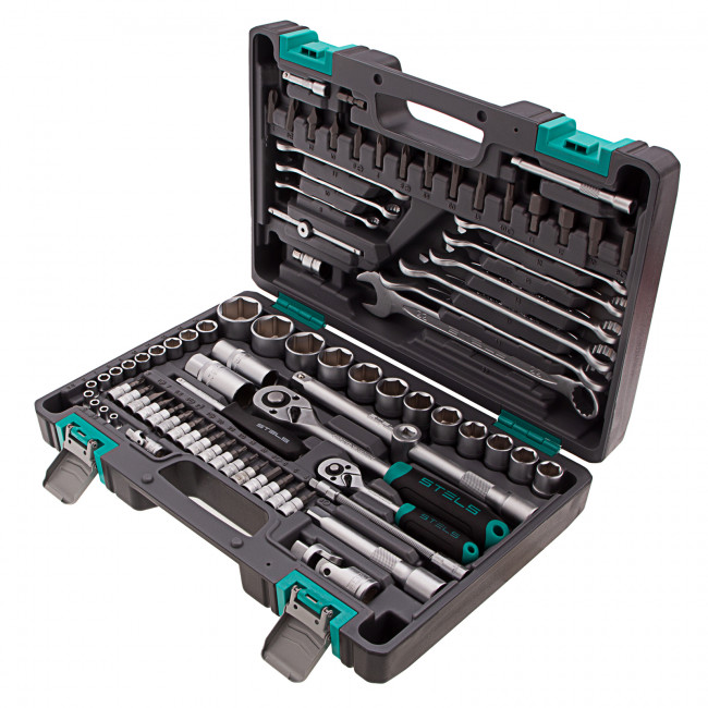 Набор инструментов 1/2", 1/4", CrV 82 предмета Stels