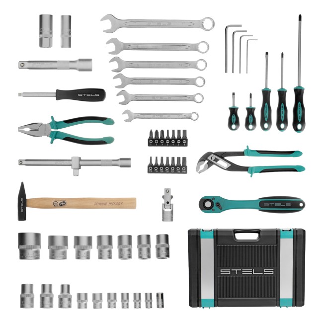 Набор инструментов 1/2", Cr-V 58 предметов Stels